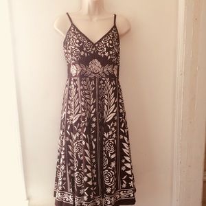 Brown and white sundress